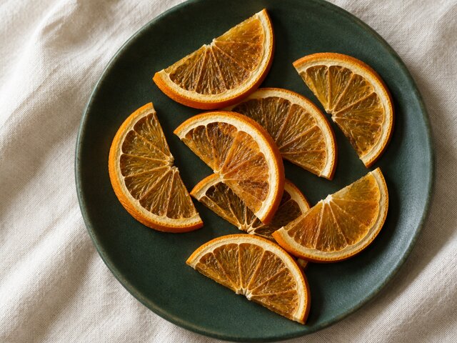 Demi-rondelles d'orange séchées